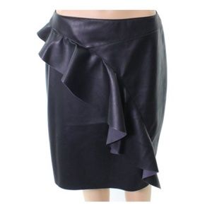 Supply and Demand Faux leather ruffle skirt